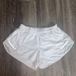 White Lululemon Hottie Hot shorts